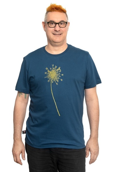 Männershirt Kenia Fair Trade Wilde Möhre, dunkelblau L