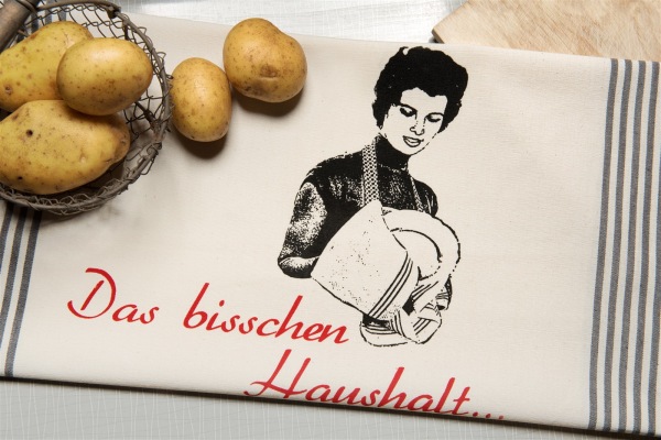 Handgewebtes Geschirrtuch Das bisschen Haushalt... natur