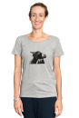 Frauenshirt Esel grau meliert M