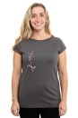 Frauen Raglan-Shirt Kenia Strauchrose dunkelgrau