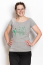 Bio-Frauenshirt TT Bienenwiese, grau-meliert M