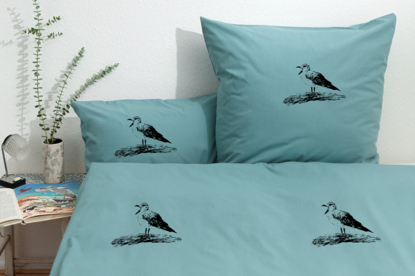 Bio-Bettwäsche Müde Möwe, atlantic