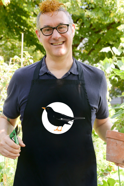 Bio Schürze Amsel, schwarz