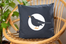 Bio-Kissenbezug Amsel, anthrazit 40x40 cm