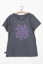 Frauenshirt Lila Blume dunkelgrau *Einzelstück Größe S
