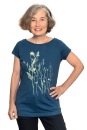 Frauenshirt Kenia Fair Trade Raglan Wilde Wiese, dunkelblau