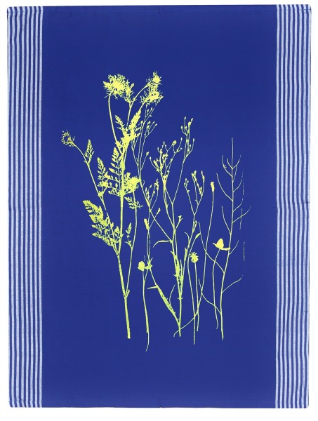 Handgewebtes Geschirrtuch Wilde Wiese blau