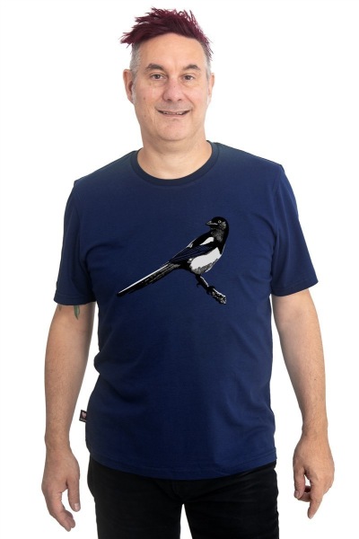 Männershirt Kenia Elster dunkelblau