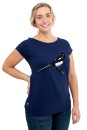 Frauenshirt Kenia Fair Trade Raglan Elster medieval blue M