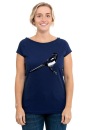 Frauenshirt Kenia Fair Trade Raglan Elster medieval blue L
