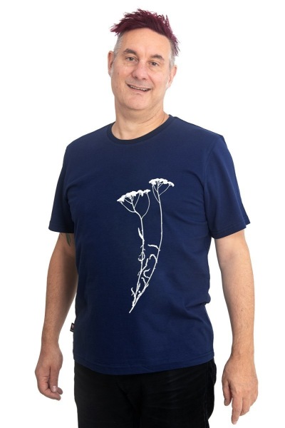Männershirt Kenia Schafgarbe dunkelblau