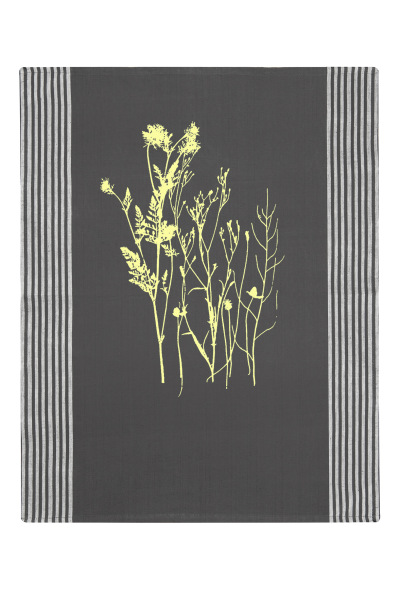 Handgewebtes Geschirrtuch Wilde Wiese graphit