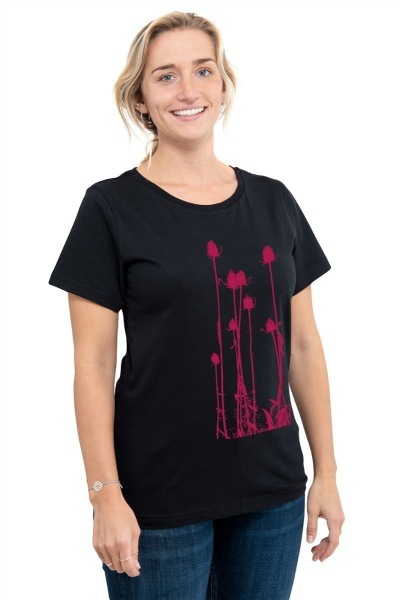 Frauen T-Shirt Kenia Wilde Karde schwarz