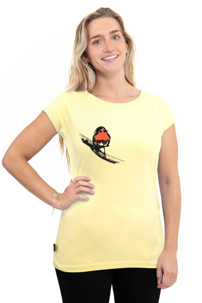 Frauen Raglan-Shirt Kenia Rotkehlchen gelb