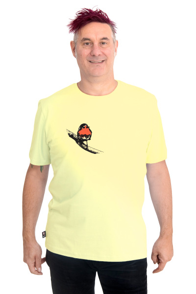 Männershirt Kenia Rotkehlchen gelb