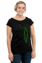 Frauen Raglan-Shirt Kenia Spitzwegerich schwarz