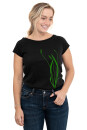Frauen Raglan-Shirt Kenia Spitzwegerich schwarz