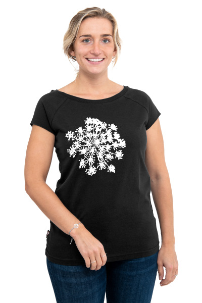 Frauen Raglan-Shirt Kenia Wilde Möhre schwarz